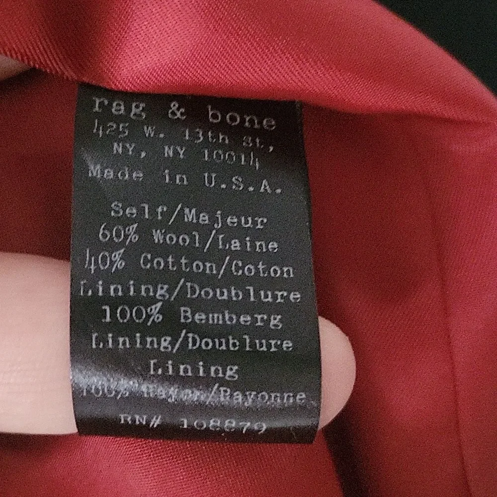 NWT Rag Bone 2 Howson Cricket Wool Blazer Jacket Equestrian Academia Riding Prep - Picture 12 of 14